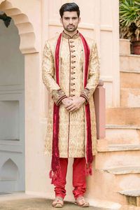 Heavy Embroidered Sherwani perfect for Wedding - Designer Wedding Sherwani for Men - Manyavar