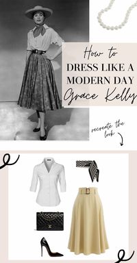 You may know Grace Kelly as a famous actress in the 50’s, but did you know she later became Princess of Monaco? Classic, timeless, and poised, I can’t think of anyone better to gather outfit inspiration from. Check out this post for some major fashion inspiration from a woman that is the epitome of elegance (tied with Audrey Hepburn) as well as easy tips on how you can get the Grace Kelly style yourself for this modern age! #gracekellyoutfits
