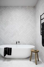 Stunning herringbone patterns for your bathroom wall 02