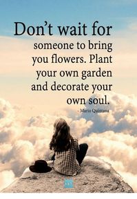 Don't Wait for Someone to Bring You Flowers Plant Our Own Garden and Decorate Your Own Soul - Mario Quintana | Mario Meme on ME.ME