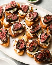 Burrata and Steak Crostini