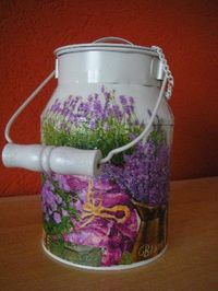 decoupage / milk can
