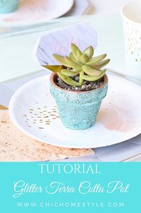 Glitter Terra Cotta Pot Tutorial