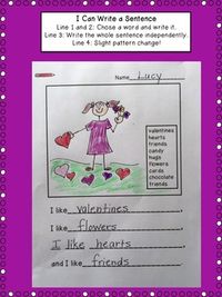 FREE! ❤️Valentine's Day Special Education Writing: I Can Write a Sentence