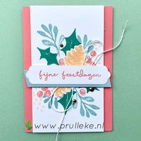 Ik ben dol op non-traditioneel gekleurde kerstkaarten dus natuurlijk ga ik om de kleurencombinatie van september proberen te verwerken als een kerstkaart. Ik ben heel blij met deze kaart die ik heb geCASEd uit de minicatalogus. #prulleke #prullekekleurencombinatie #Christmasseasonstampset #seasonallabelsdies #CASE #stampinupnederland #stampinupdemonstratrice #stampinup #alternatievekerstkleuren