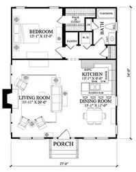 Backyard Bungalow by William E. Poole. 952 sq ft, mother in law cottage for backyard.