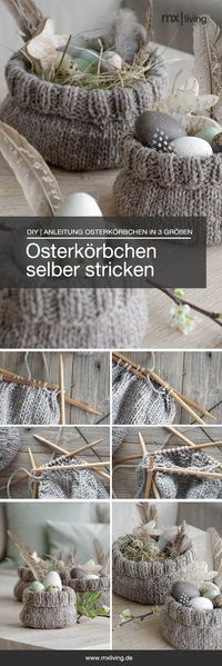 DIY | selbst gestrickte Osterkörbchen #osterdekoration #Selbermachen #diy #strickidee
