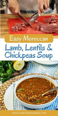 This easy Moroccan Harira soup will become a new favorite healthy soup in your home. Lamb, zesty tomato sauce, lentils, and chickpeas create a cozy meal in one pot. You can make it vegetarian soup by leaving the meat out. Chunky, comforting and cozy – perfect winter soup recipe to warm up to something delicious and nutritious.