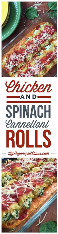 This is the BEST recipe that I've ever created to date. Easy Chicken And Spinach Cannelloni Rolls - Seriously. Best.ever!