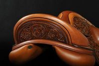 English saddle with tooled leather inserts #equestrianequipmentproducts
