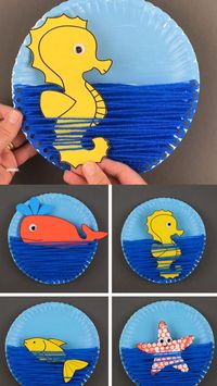 Pappteller Ozean Handwerk #diyprojects #handwerk #ozean #pappteller