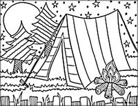 Camping Colouring Pages For Kids