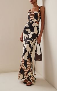 Dinastia Del Tropico Embroidered Linen Maxi Dress By Johanna Ortiz | Moda Operandi