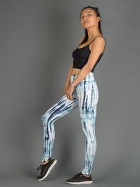 Legging Tie-Dye - Bleu marine et blanc