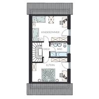 ProHaus Ausbauhaus - Doppelhaushälfte ProGeneration 108 mit Satteldach.
