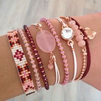 Bordeaux & Pink bracelets with rosegold - Mint15 | www.mint15.nl
