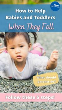 Be careful! When your baby or toddler learns a new skill, it's common for them to lose their balance and fall. Here are a few things you can do when baby falls. #baby #toddler #parentingtips #parenting #babytips #toddlertips