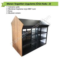 Greengrocer Counter Units Application (Product Code: 2) 1. Galvanized steel 2. Membrane or MDF laminated 3. Basket holder 4. Easy assemble & disassemble