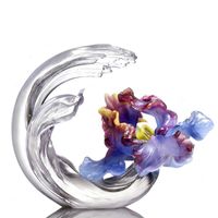 Liuli Flower Bloom Collection I (Arising through Contentment) | Deluxe Collectible Glass Art | Liuli Crystal Art