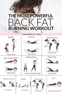 #backfat #burnfat #powerfulworkout #womensworkouts #femalefitness This workout will burn your back fat and give you that sexy back you've been dreaming of! So start working that body now :) And don't forget to repin if this workout helped you.