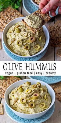 Here is my new Olive Hummus recipe. Yes you heard right, olives and hummus. What sounds like an unusual combination is actually a match made in heaven. With simple, fresh ingredients you can make yourself this stunning dip in no time. Healthy, vegan, and gluten free! #vegan #hummus #contentednesscooking