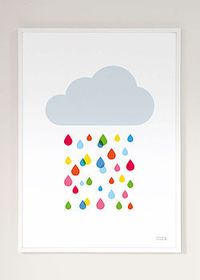 Multicoloured Rain Cloud Print