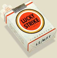 timeless logo-design for lucky strike from design-guru Raymond Loewy. i love the lucky cigarettes (ulma).