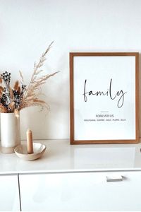 Unser ‚Family Script Poster‘ ist das perfekte Familienposter und verleiht eurem Zuhause den persönlichen Touch.