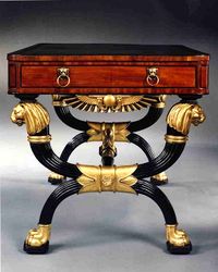 Egyptian Revival. Mahogany ebonized writing table. Thomas Hope. circa 1815.