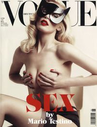 Claudia Schiffer photographed by Mario Testino for Vogue Germany.