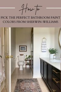 How to pick the right paint colors to makeover your bathroom on a budget with @sherwinwilliams #ad #SWColorLove