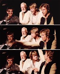 Peter Mayhew, Alec Guinness, Mark Hamill and Harrison Ford | Rare and beautiful celebrity photos