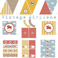 Vintage Airplane Full Printable Decor