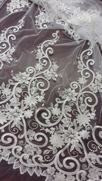 Ivory lace fabric Embroidered lace French Lace by LaceToLove