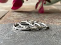 Set of 3 Sterling Silver Narrow Stacking Rings - Handmade Hammered Midi Rings - Silver Thumb Ring - Silver Spacer Ring - Silver Knuckle Ring by AccentYourself on Etsy