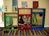Coat and shoe racks for kids. Adjustable hook board!