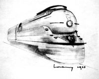 Sketch for Engine Design, 1930's Raymond Loewy