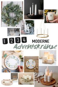 14 Moderne Adventskranz Ideen - schlichte Adventskränze im Skandi-Look - Adventskranz Alternativen mit Grün und Naturtönen, Holz und Co #Adventskranz #alternativeadventskränze #scandi #scandiadvent #scandideko
