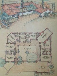 Cliff May and the California Home... reminds me of the old Mexican style home layout: