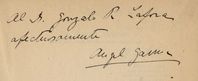 Dedicatoria de Ángel Garma al psiquiatra Gonzalo Rodríguez Lafora en un ejemplar del Psicoanálisis de los sueños publicado en 1940.