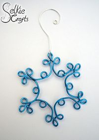 Snowflake decoration blue, Christmas decor, Tree decoration xmas, holiday decoration. Jewellery (jewelry) handmade in Scotland by Selkie Crafts.