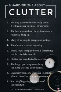 9 Hard Truths About Clutter You Need to Hear #declutter #simplify #minimalism