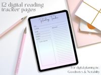 12 Digital Reading Journal Trackers Pastel Aesthetic Digital - Etsy New Zealand