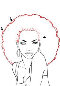 How to draw afro hair in fashion design sketches step by step tutorial
