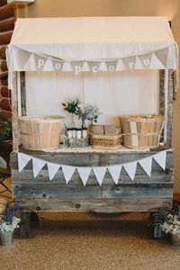 Vintage-inspired popcorn stand - love it! photos by Bryan and Mae | via junebugweddings.com