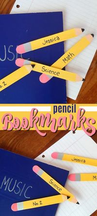 These craft stick pencil bookmarks are a great back to school craft. They are easy enough for kids to help with, or for you to create on your own. #backtoschool #backtoschoolcrafts #diybookmark #bookmarks #kidscrafts #schoolproject #schoolcrafts #craftsbyamanda