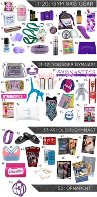 50 Gymnastics Gifts for the 2015 Holiday Season! Perfect for gymnasts of all ages and abilities.