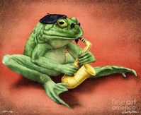Frog Wall Art - Painting - Ribbit Riff... by Will Bullas