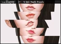 ladyhayny:“ 5 Doll Mouth presetsFirst cc in almost 2 years~I’ve been very excited to make thisI tried to make many different presets to give a bjd look to lips!(Presets are awesome)(Please tell me if the thumbnail doesn’t work)Download here”