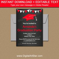 Chalkboard Graduation Invitation Template Download